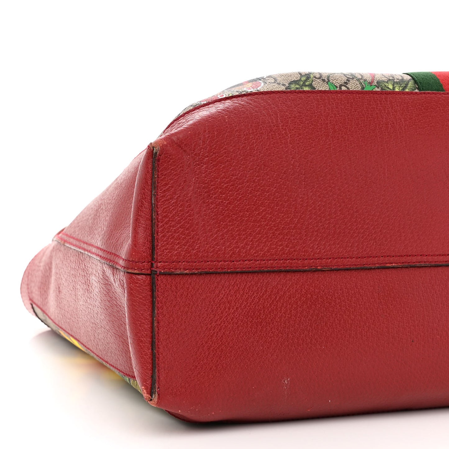 GG Supreme Monogram Flora Web Large Ophidia Tote Red