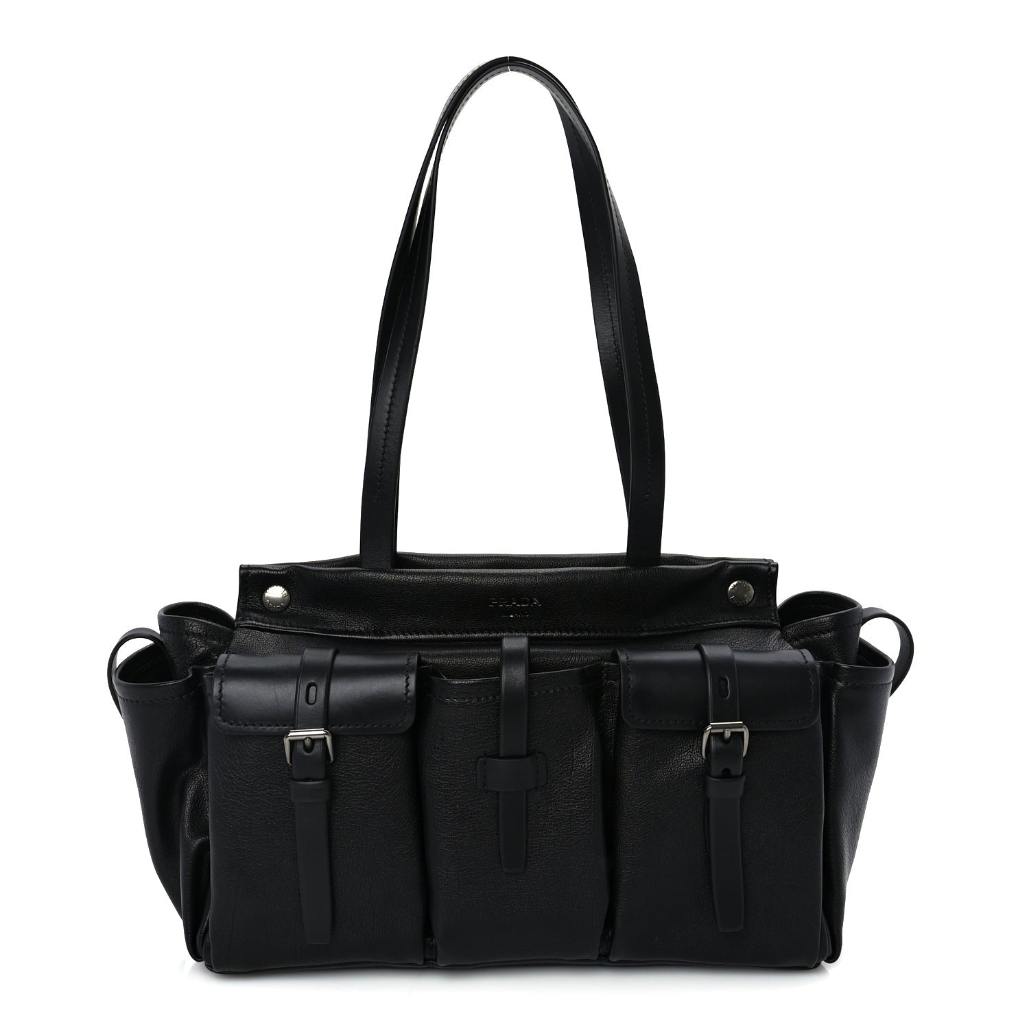 Prada Bufalo Large Route Tote Bag  Black 1 of 8