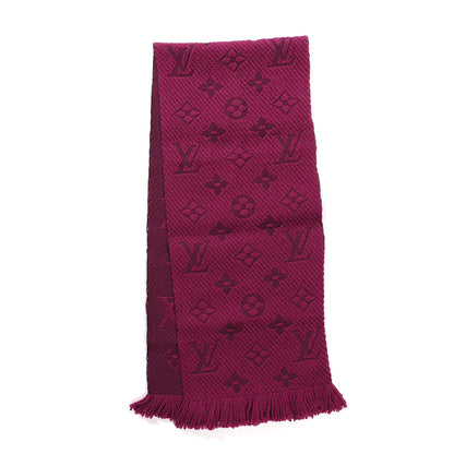 Louis Vuitton Wool Silk Logomania Scarf Cherry 3 of 5