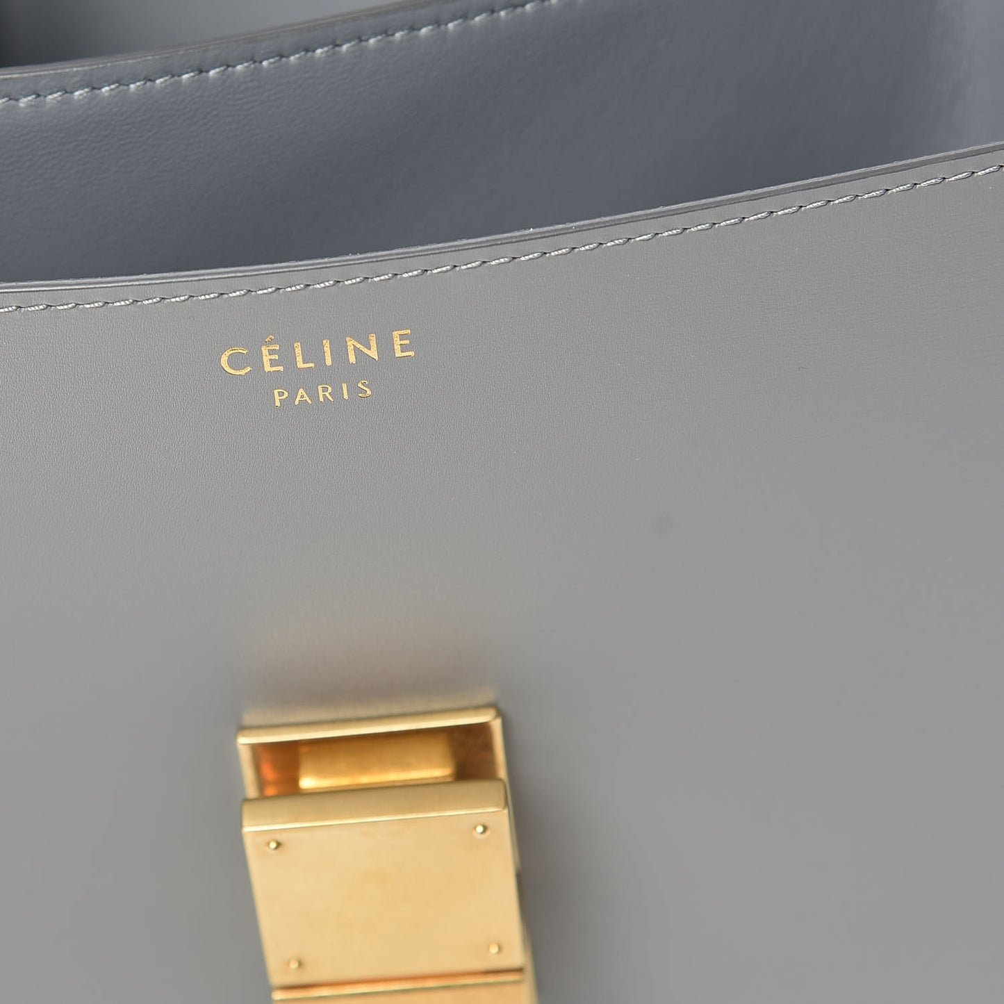Box Calfskin Medium Classic Box Flap Bag Zinc