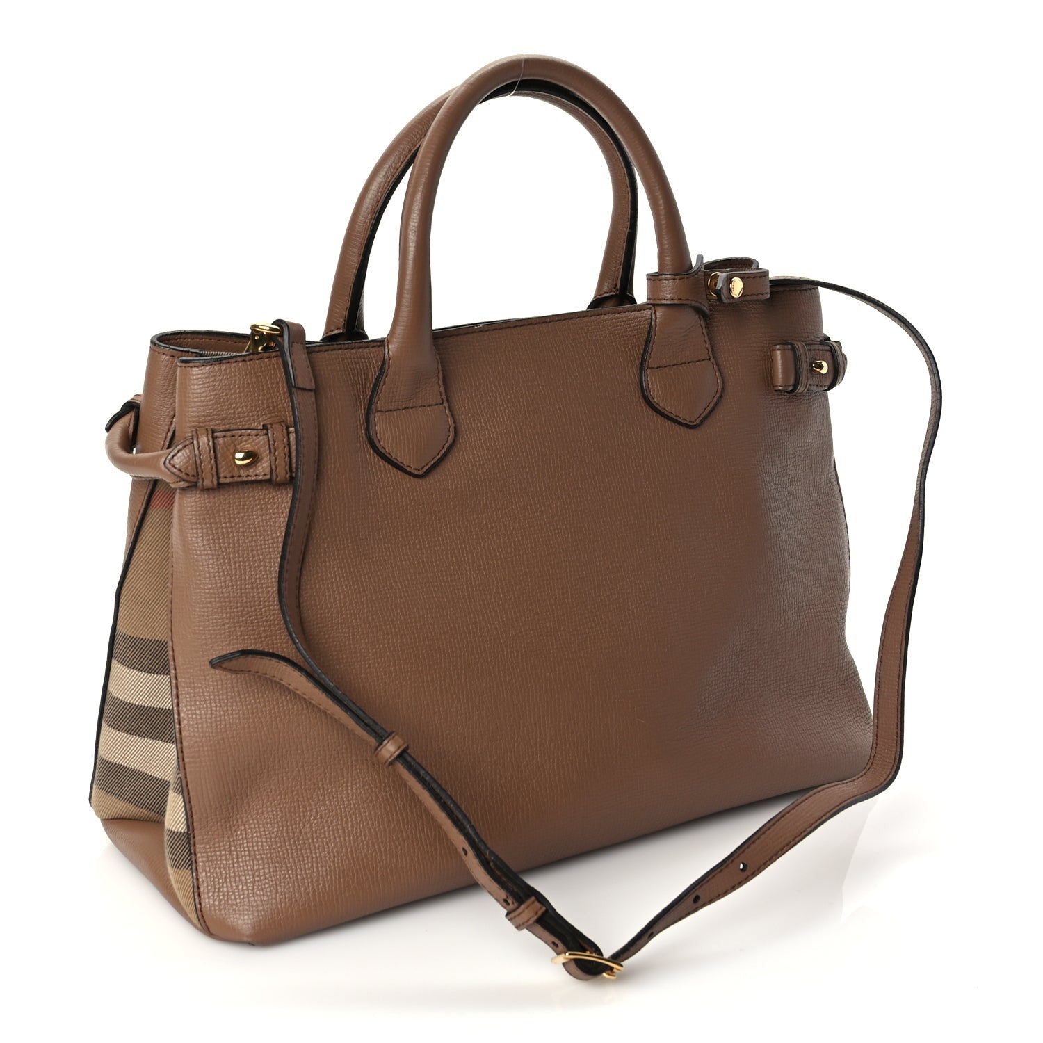 Burberry Grainy Calfskin House Check Medium Banner Tote 2 of 8