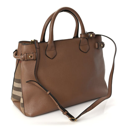 Burberry Grainy Calfskin House Check Medium Banner Tote 2 of 8