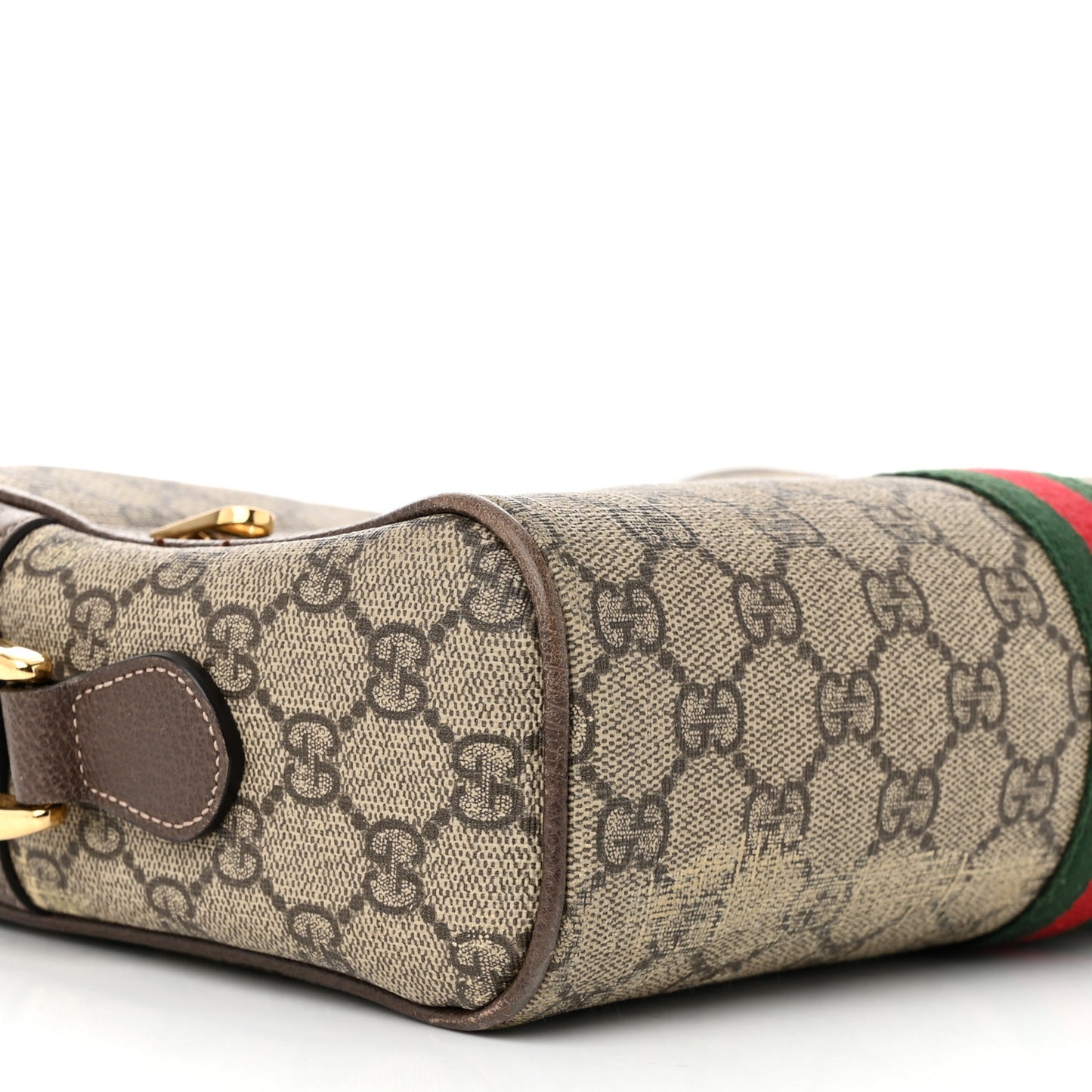 GG Supreme Monogram Web Small Ophidia Shoulder Bag Brown