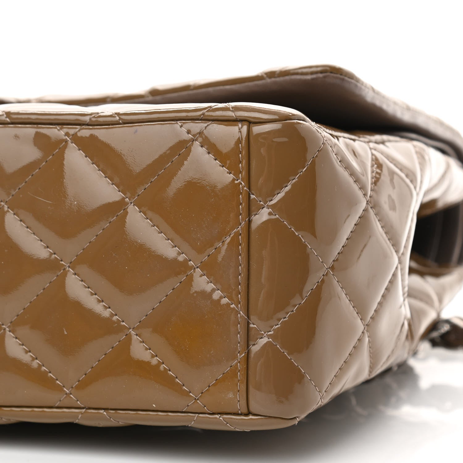 Chanel Patent Calfskin Quilted Maxi Double Flap Grey 10 of 10