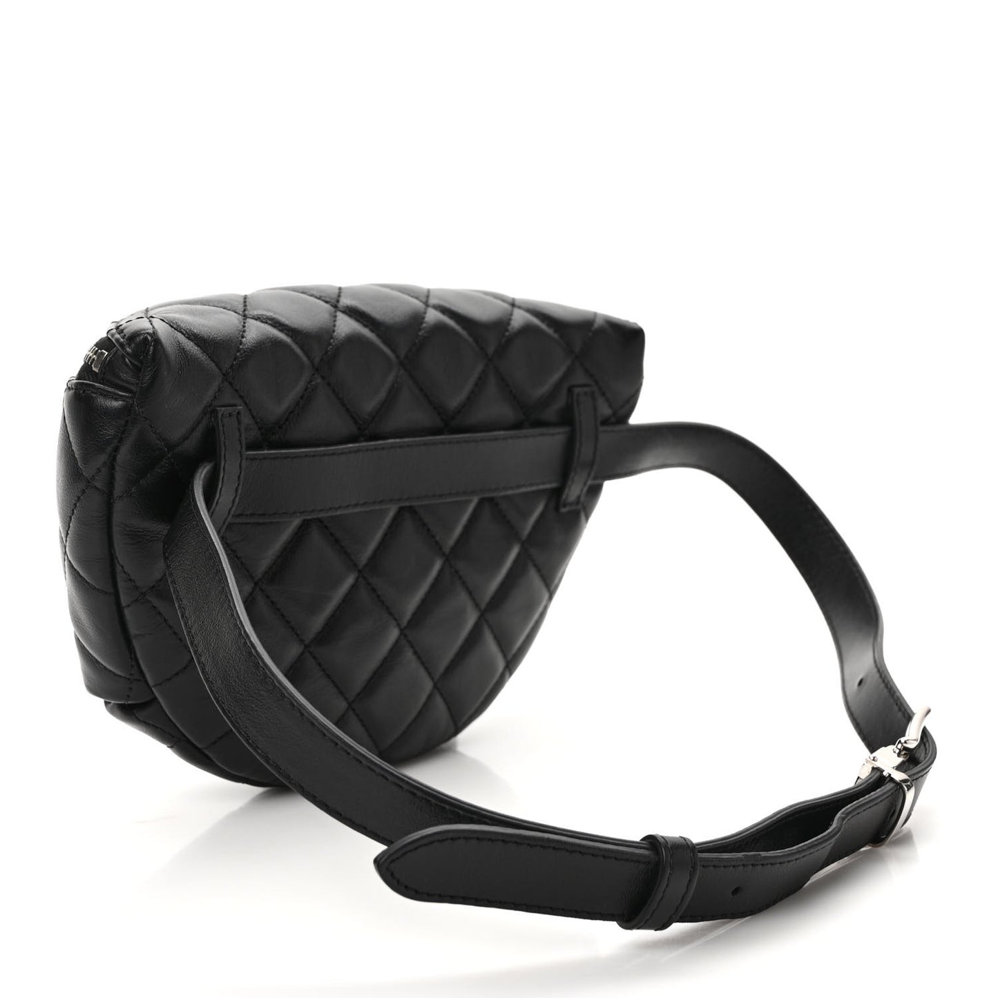 Calfskin Quilted Waist Belt Bag Black