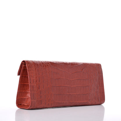 Nancy Gonzalez Crocodile Foldover Clutch Red 3 of 7