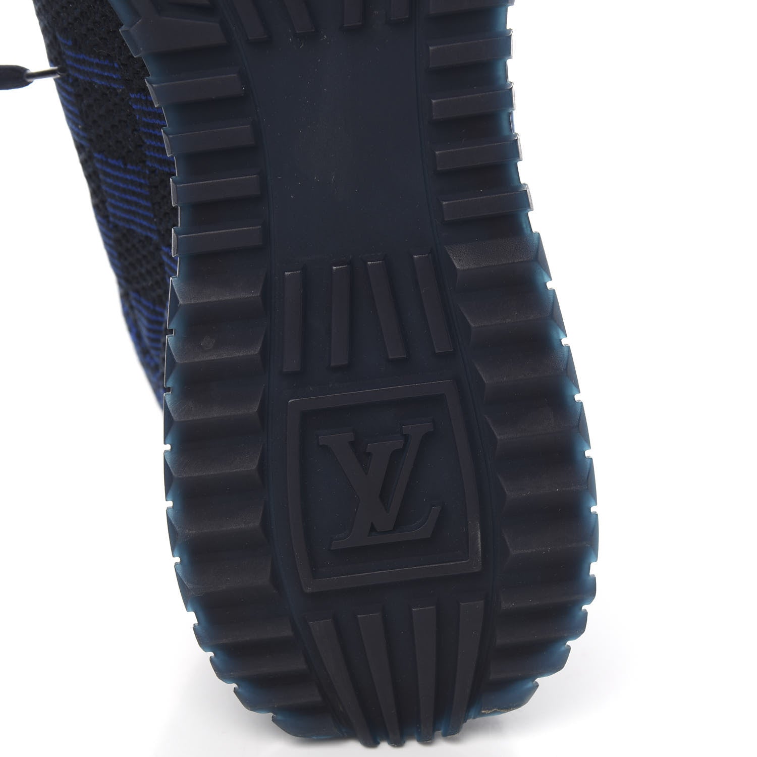 Louis Vuitton Calfskin Damier Run Away Sneakers 9 Pacific Blue 6 of 9