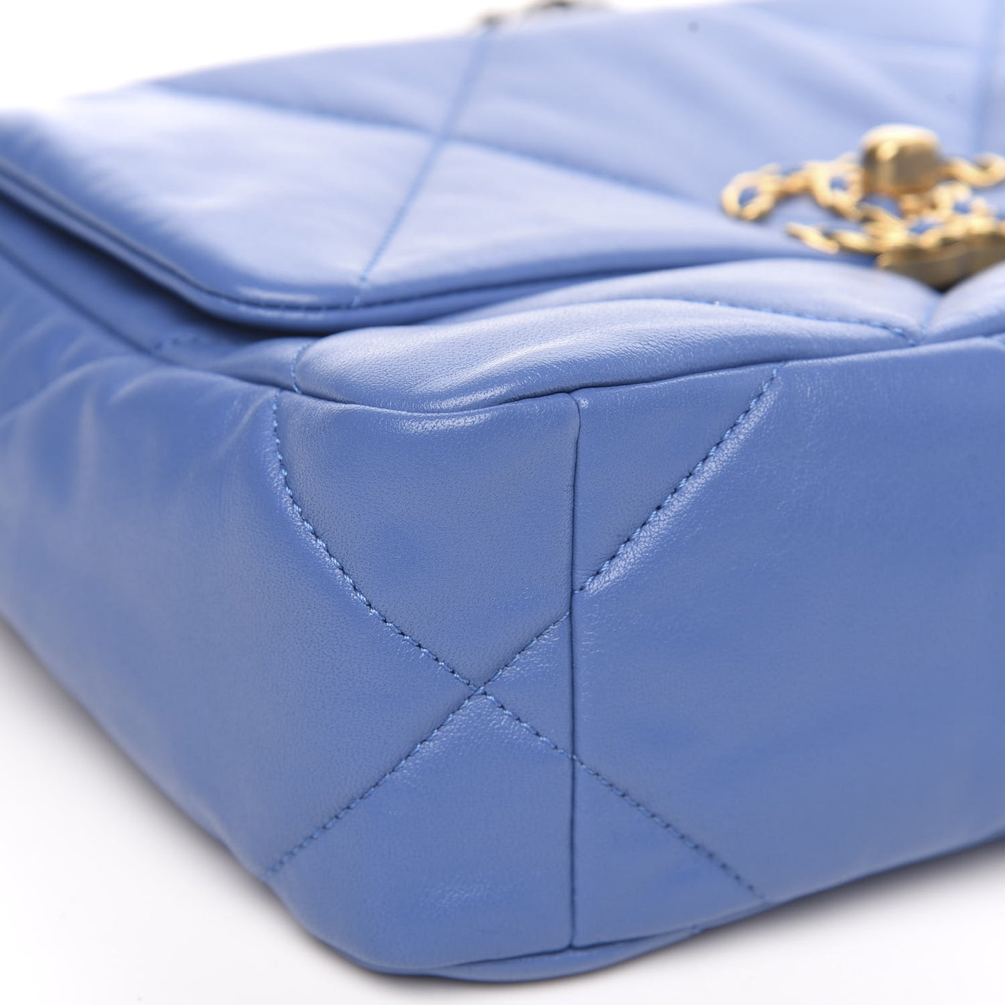 Lambskin Quilted Medium 19 Flap Blue