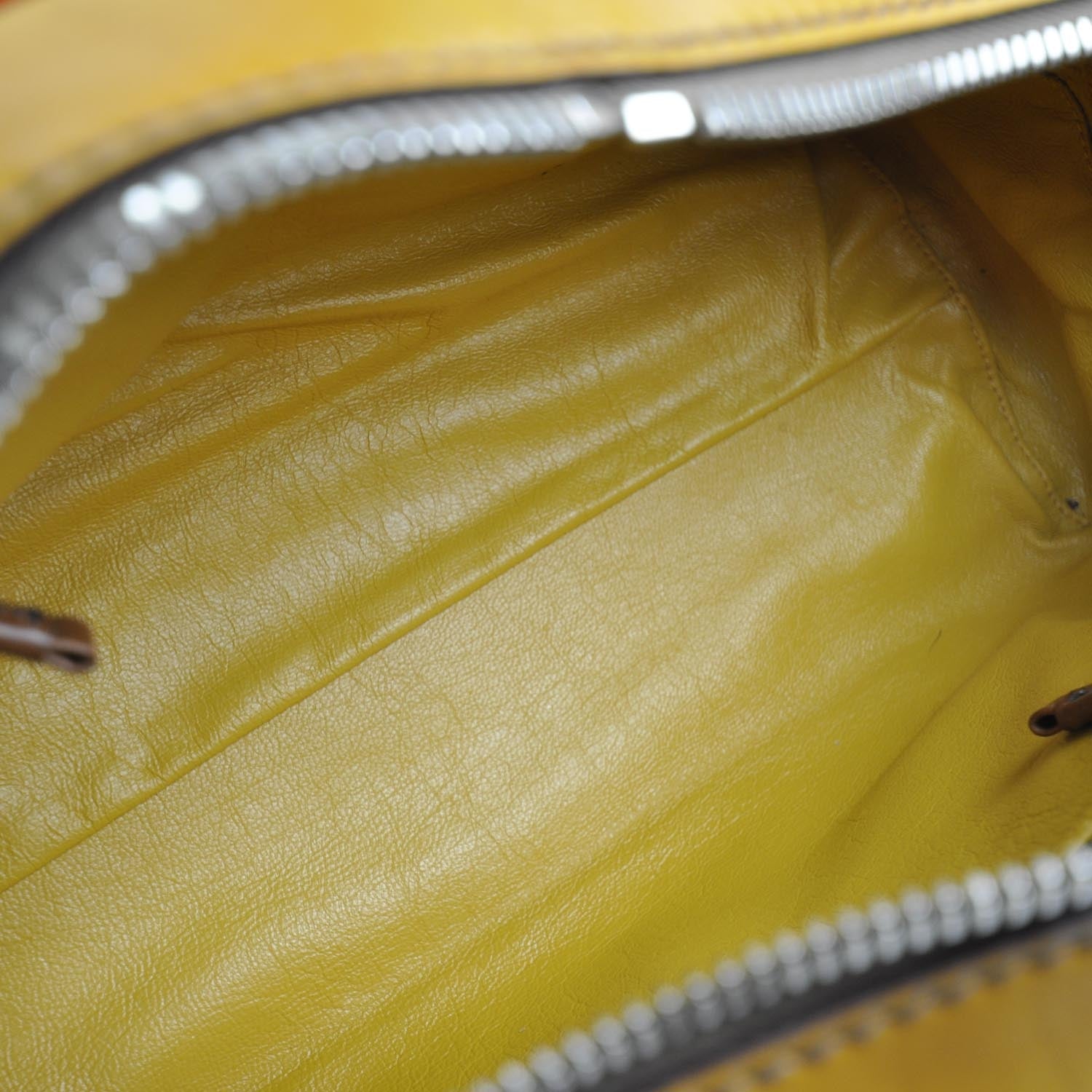 Prada Vitello Bowler Yellow 6 of 10