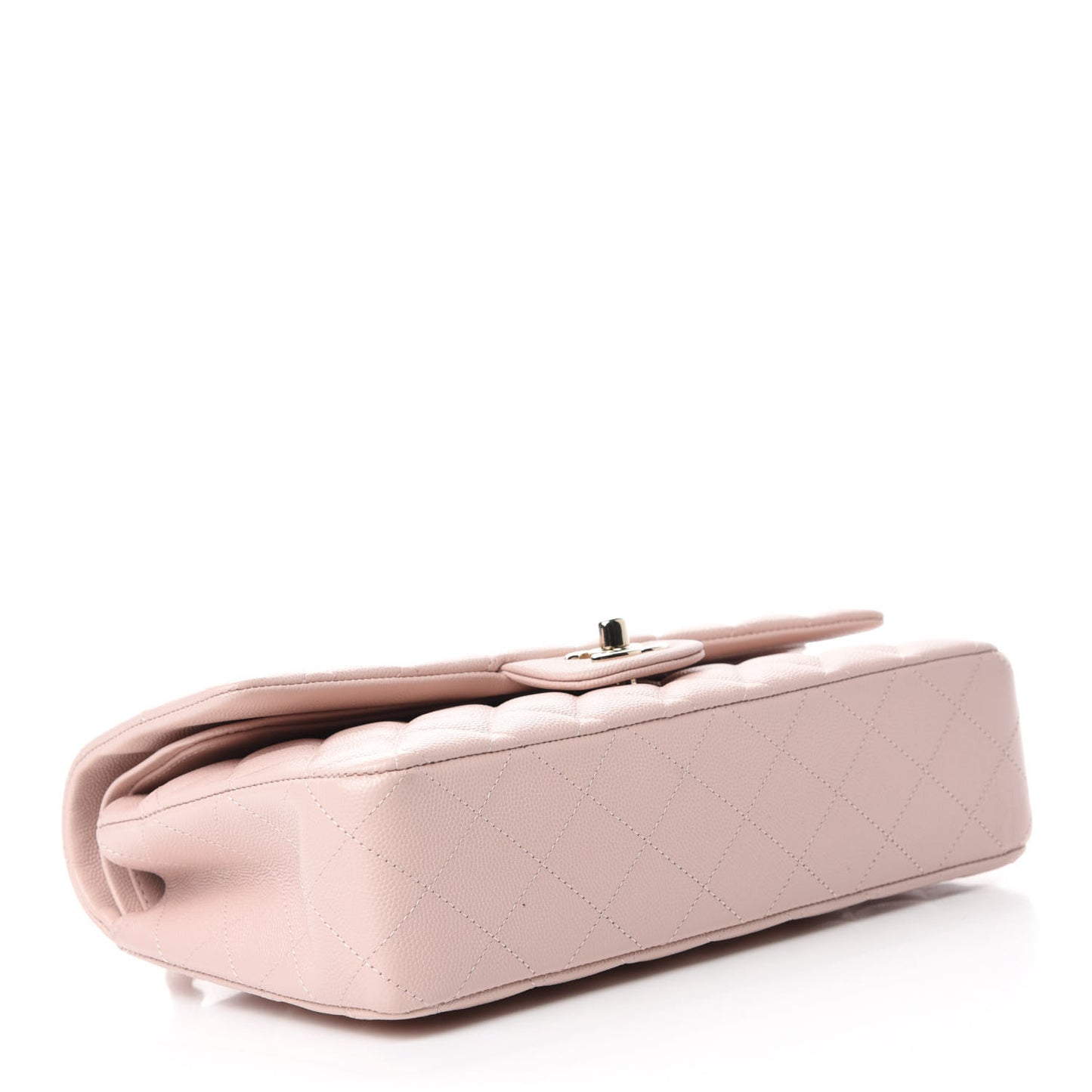 Caviar Quilted Medium Double Flap Light Pink