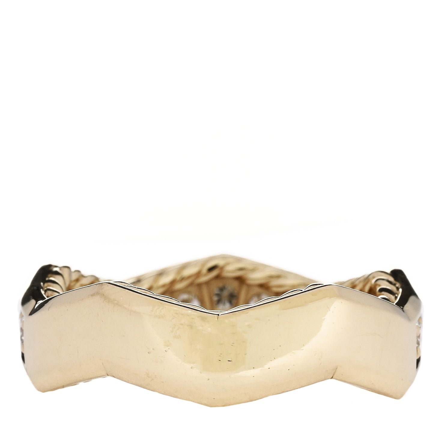 18K Yellow Gold Diamond 5mm Zig Zag Stax Ring 56 7.75