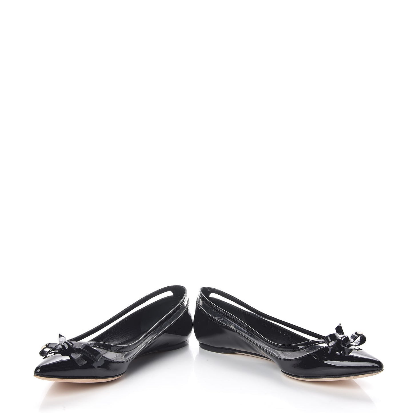 Patent PVC Bow Ballerina Flats 36.5 Black