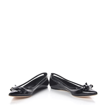 Christian Dior Patent PVC Bow Ballerina Flats 36.5 Black 5 of 12