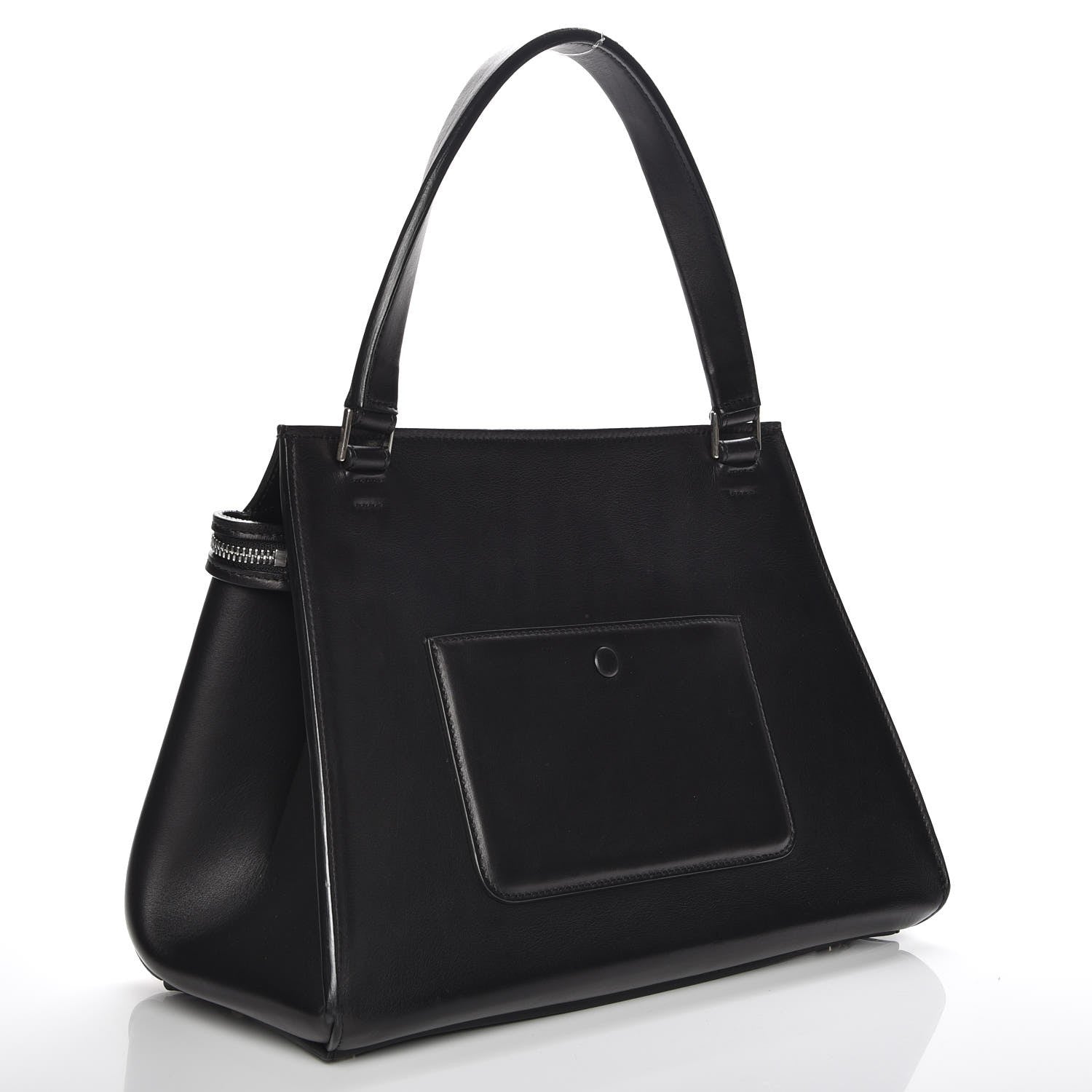 Celine Textured Calfskin Small Bi-Color Edge Shoulder Bag Black Cream 3 of 7