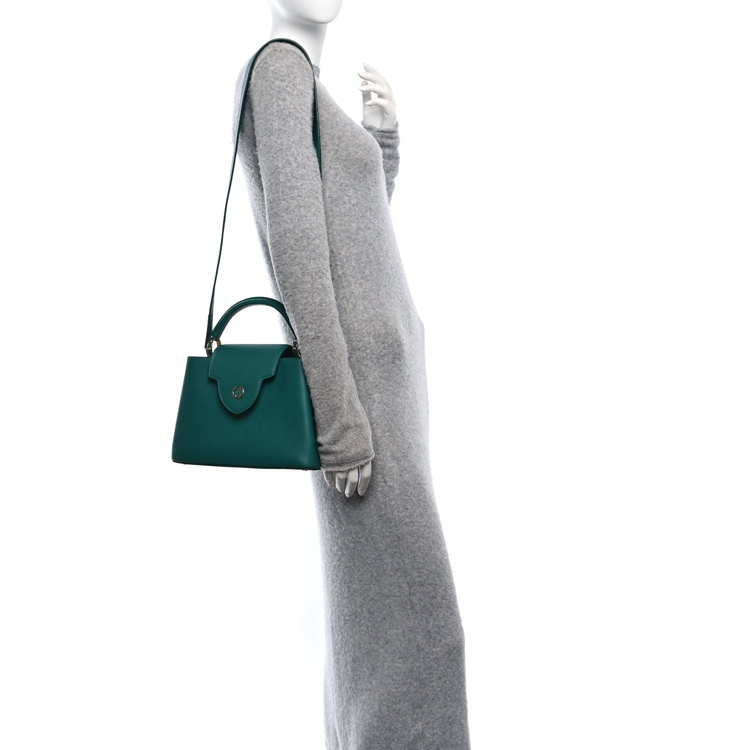 Louis Vuitton Taurillon Capucines BB Emerald 2 of 9