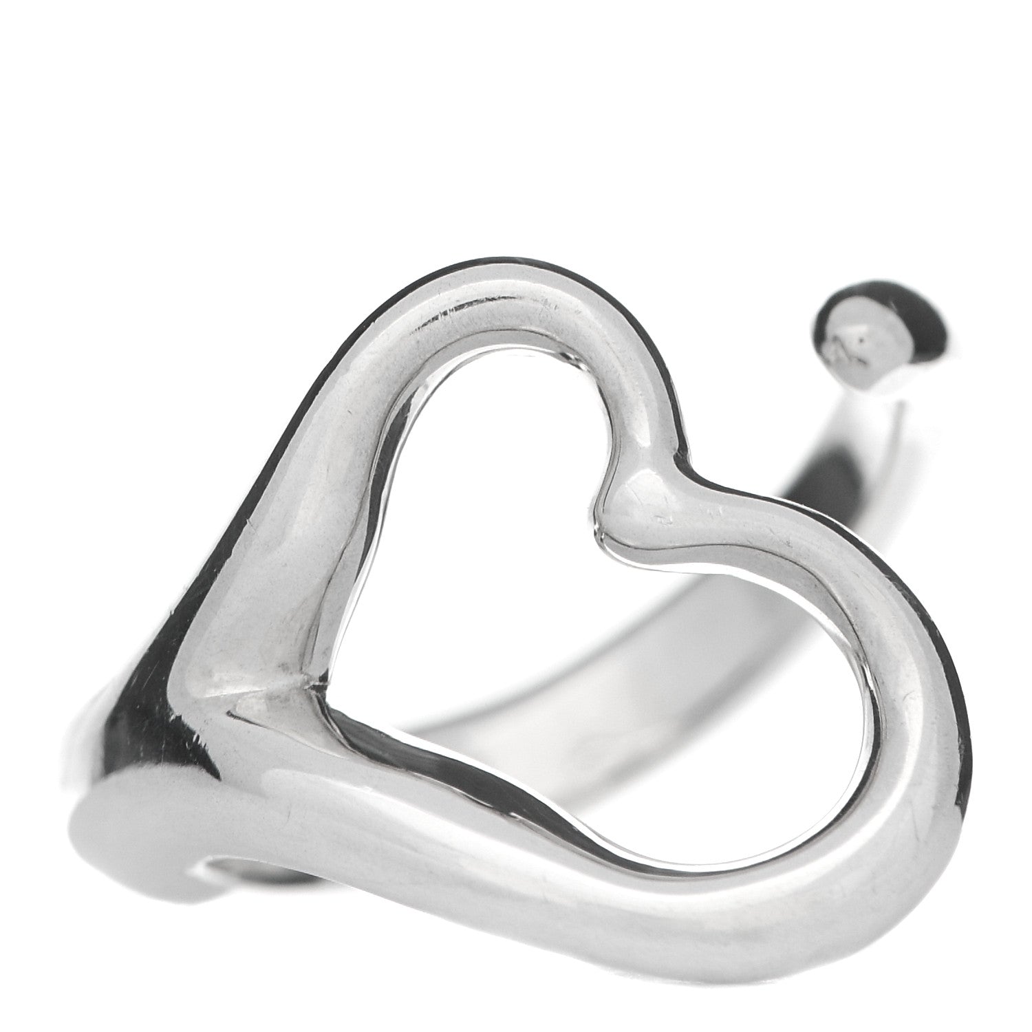 Tiffany Sterling Silver Elsa Peretti Open Heart Ring 48 4.5 1 of 5