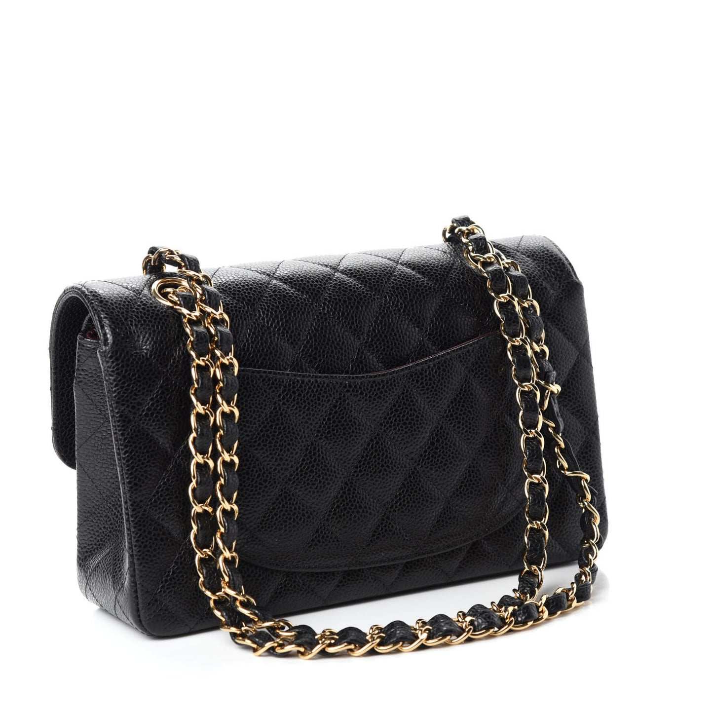 Caviar Quilted Small Double Flap Black