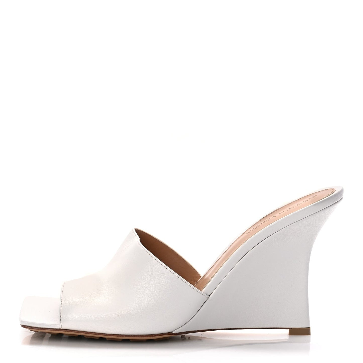 Lambskin Stretch Wedge 90mm Sandals 40 Optic White