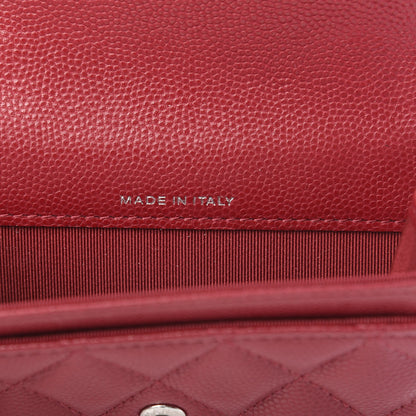 Chanel Caviar Quilted Flap Card Holder Wallet Red 7 of 9