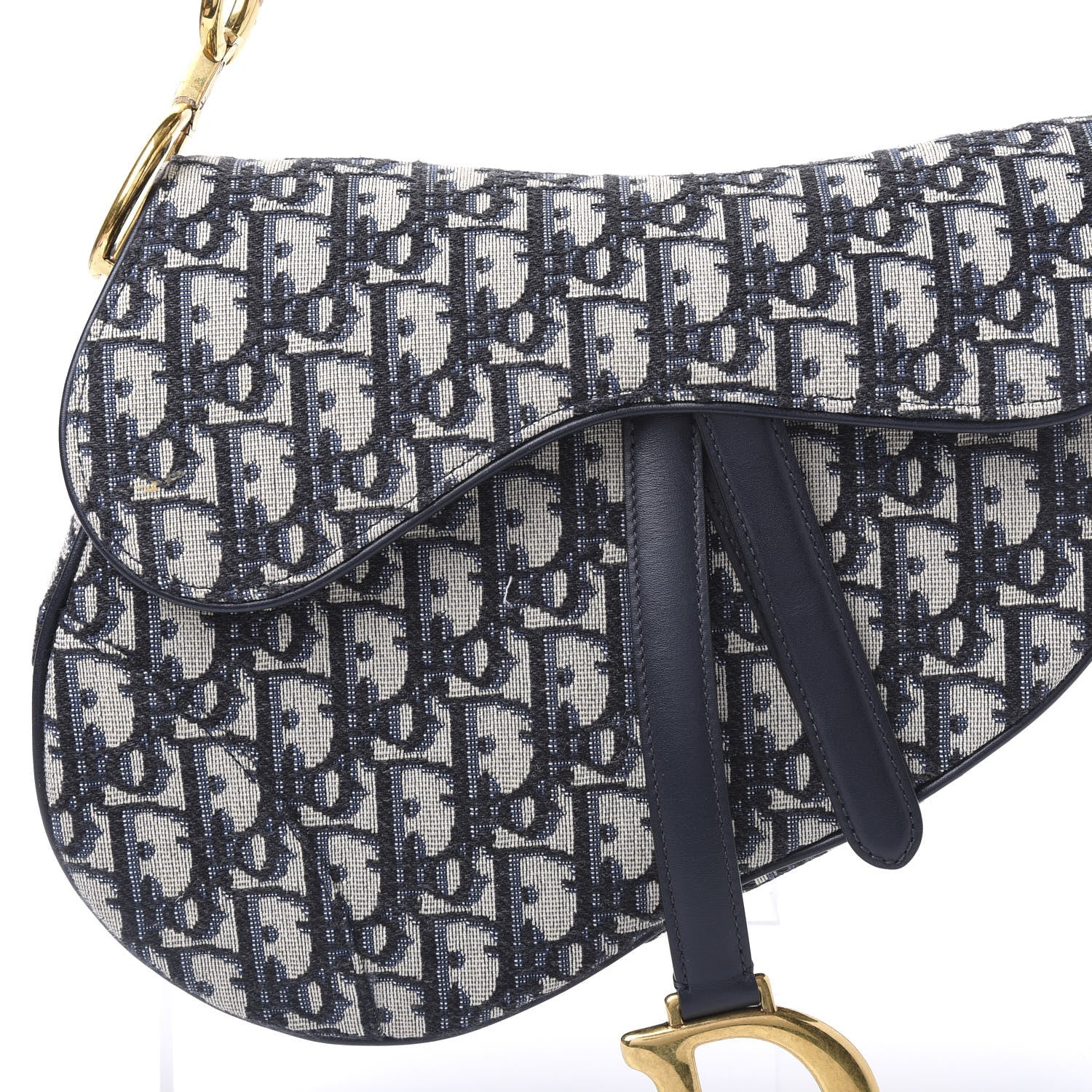 Christian Dior Oblique Saddle Bag Blue 9 of 10