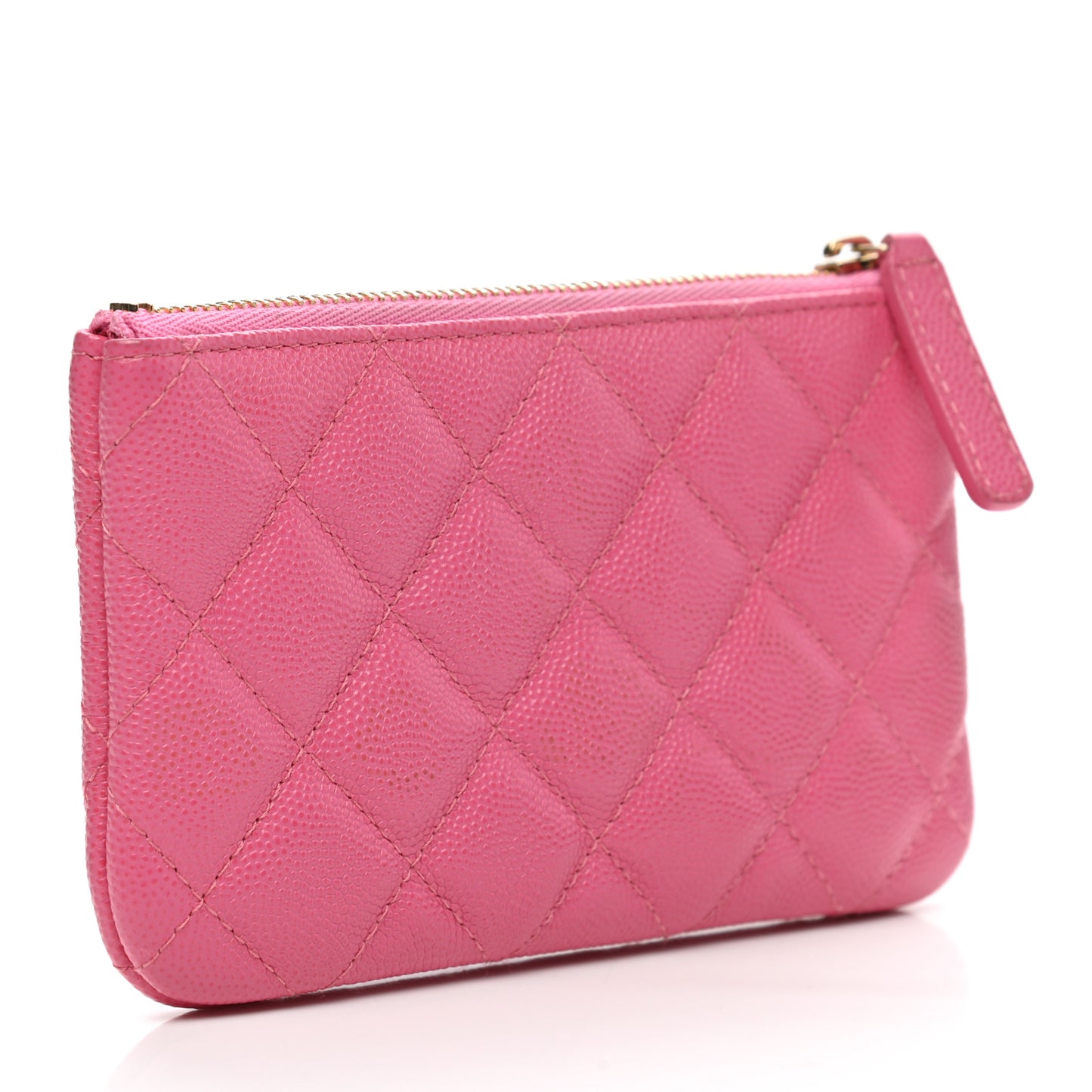 Caviar Quilted Small Cosmetic Case Pink