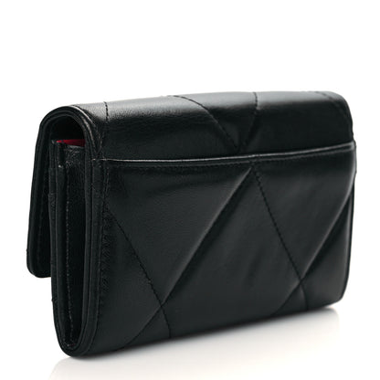 Chanel Lambskin Quilted Chanel 19 Flap Wallet Black 3 of 9