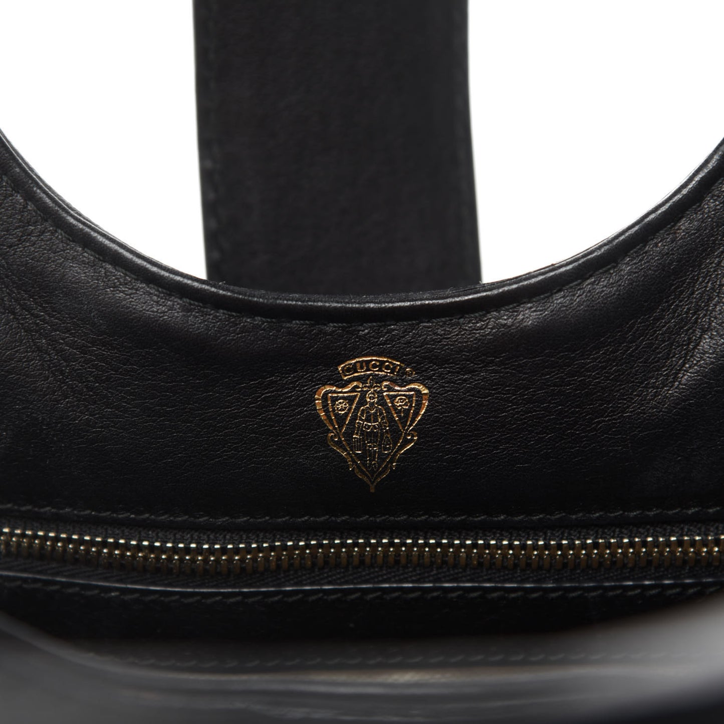 Calfskin Medium Stirrup Top Handle Bag Black