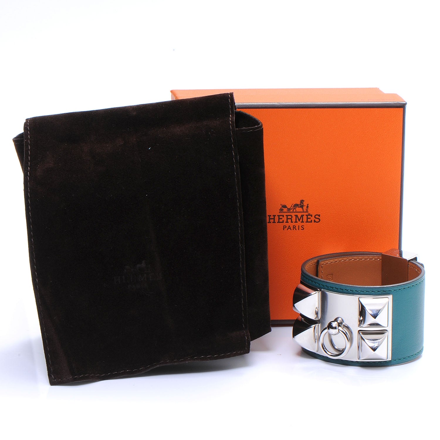 Hermes Swift Collier de Chien CDC Bracelet Small Malachite 3 of 6