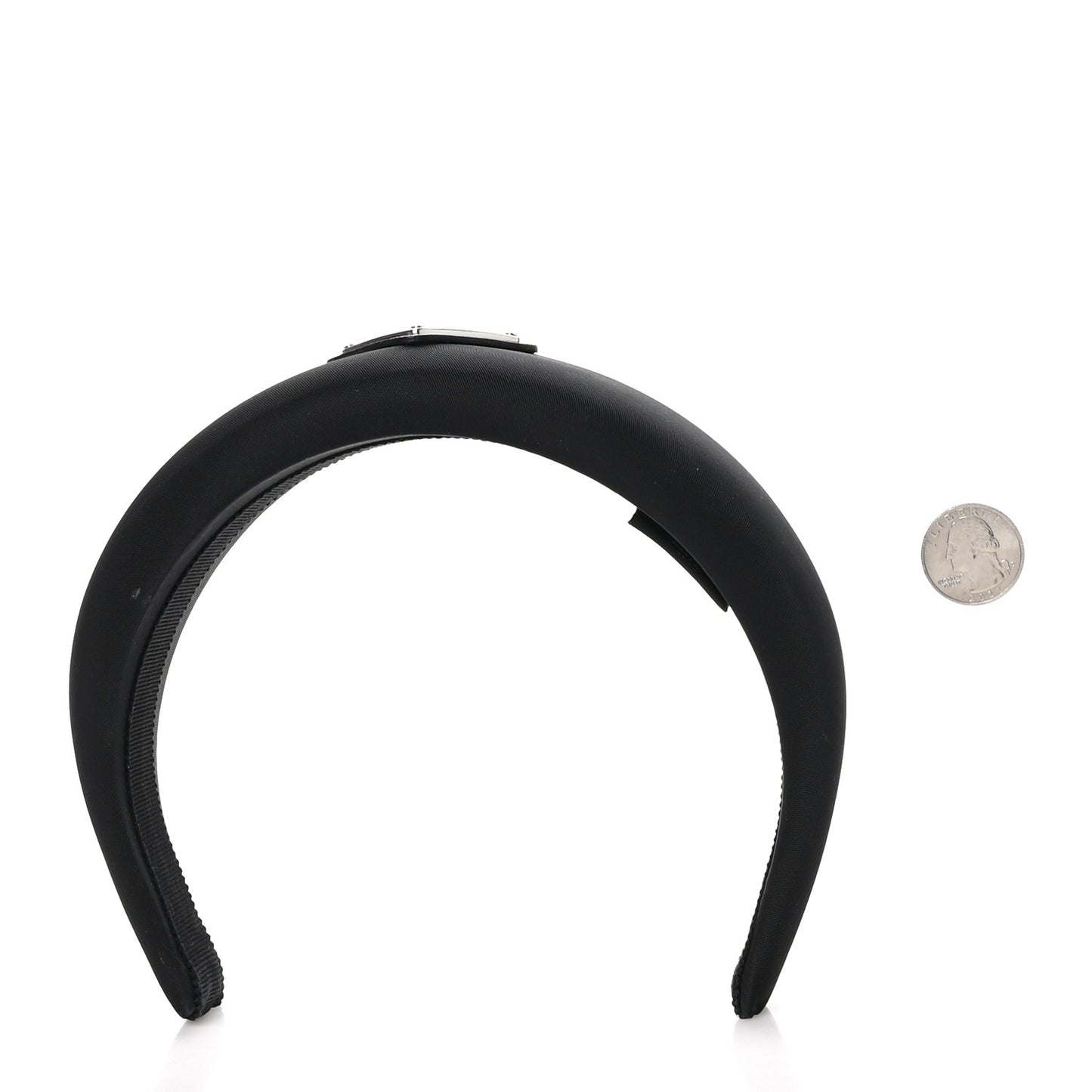 Re-Nylon Metal Triangle Logo Headband Black