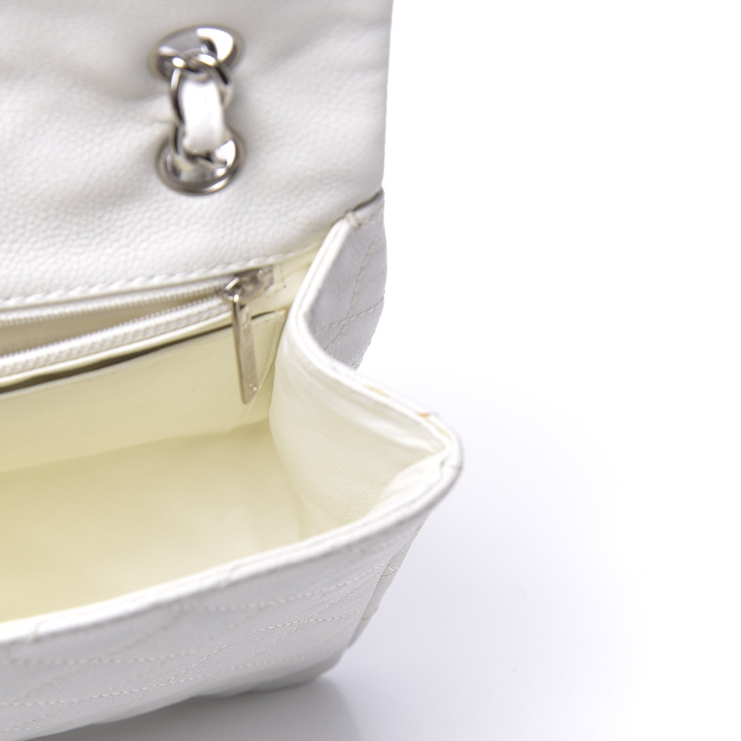 Chanel Caviar Quilted Maxi Single Flap White 10 of 14