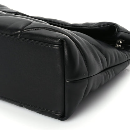 Saint Laurent Lambskin Quilted Medium Loulou Puffer Monogram Chain Satchel Black 8 of 8