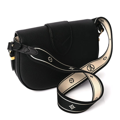 Louis Vuitton Grained Calfskin LV Pont 9 Soft MM Black 2 of 8