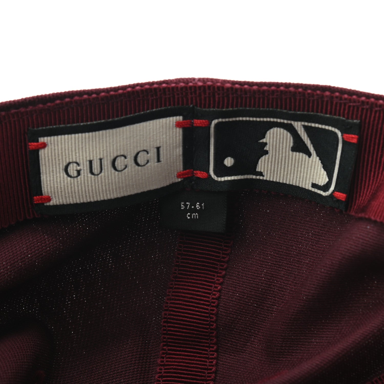 Gucci X MLB Cotton NY Yankees Baseball Hat 57-61 Lacquer 8 of 8