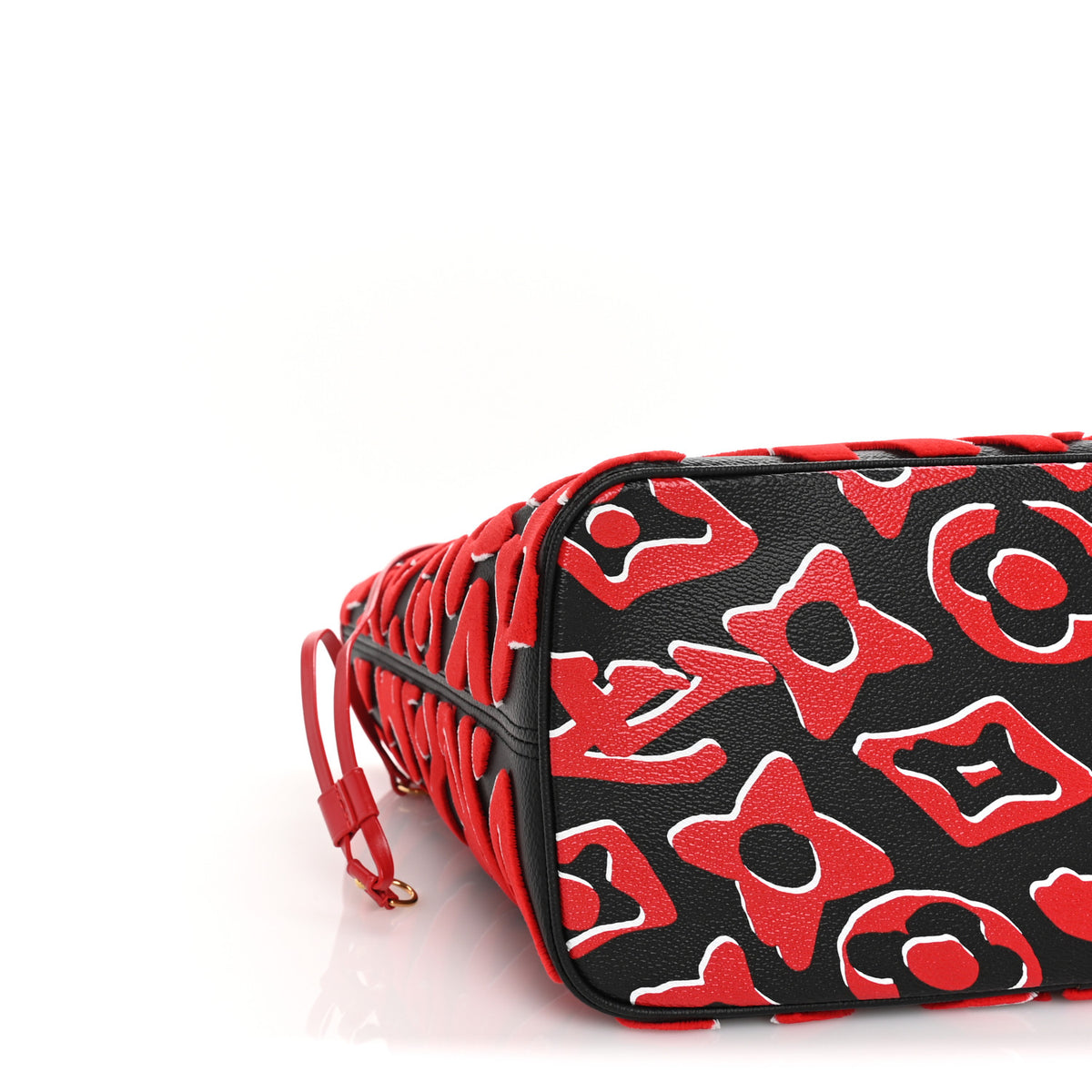 Louis Vuitton X UF Tufted Monogram Neverfull MM Black Red 8 of 9