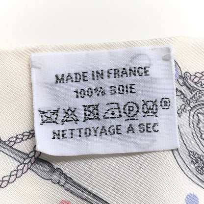 Hermes Silk Les Cles A Pois Twilly White Gris Acier 3 of 5