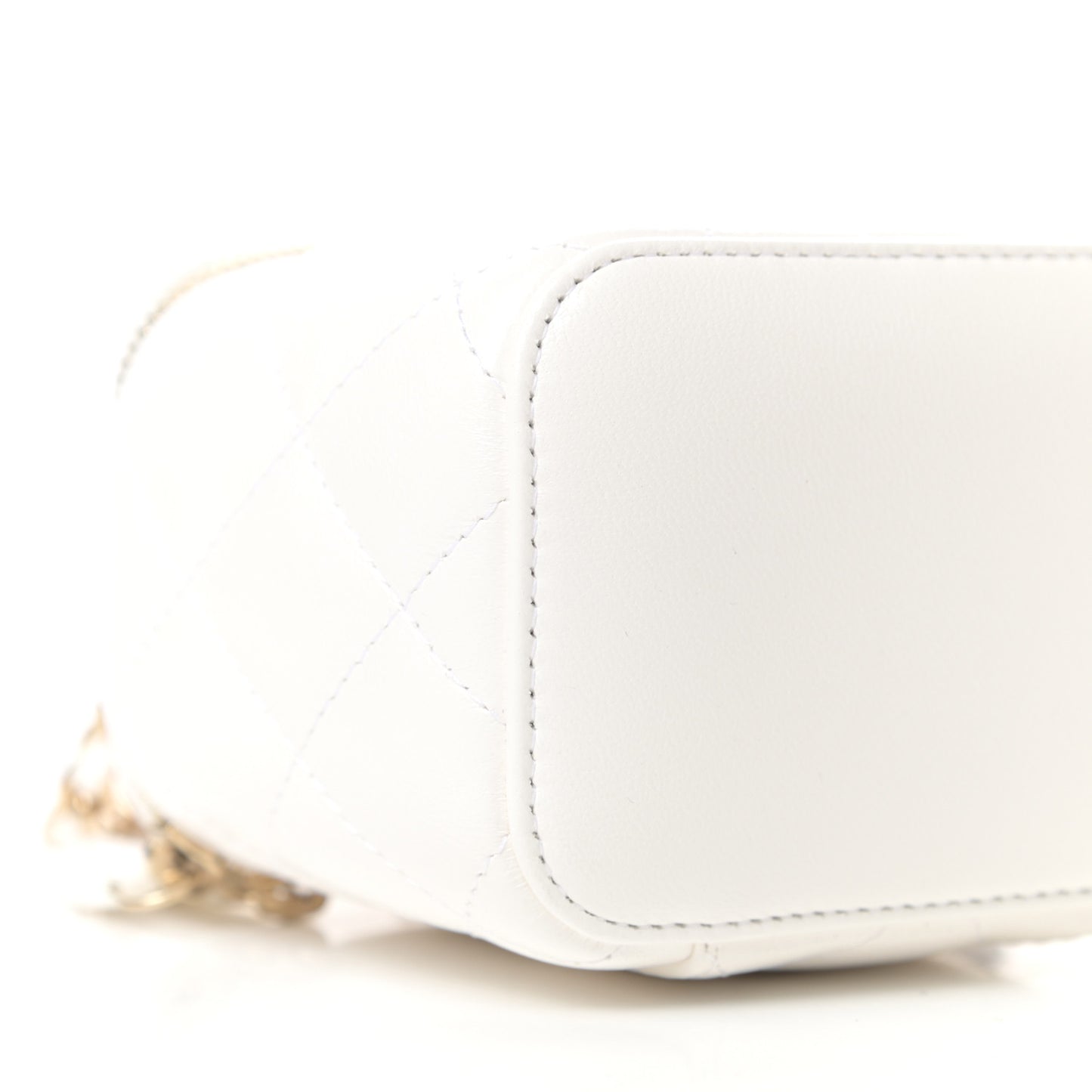 Lambskin Quilted My Chanel Lady Vanity Case With Chain White