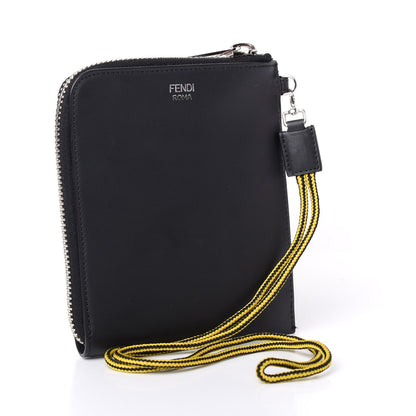 Fendi Vitello Faces Passport Holder Pouch Black Palladio Multicolor 3 of 8