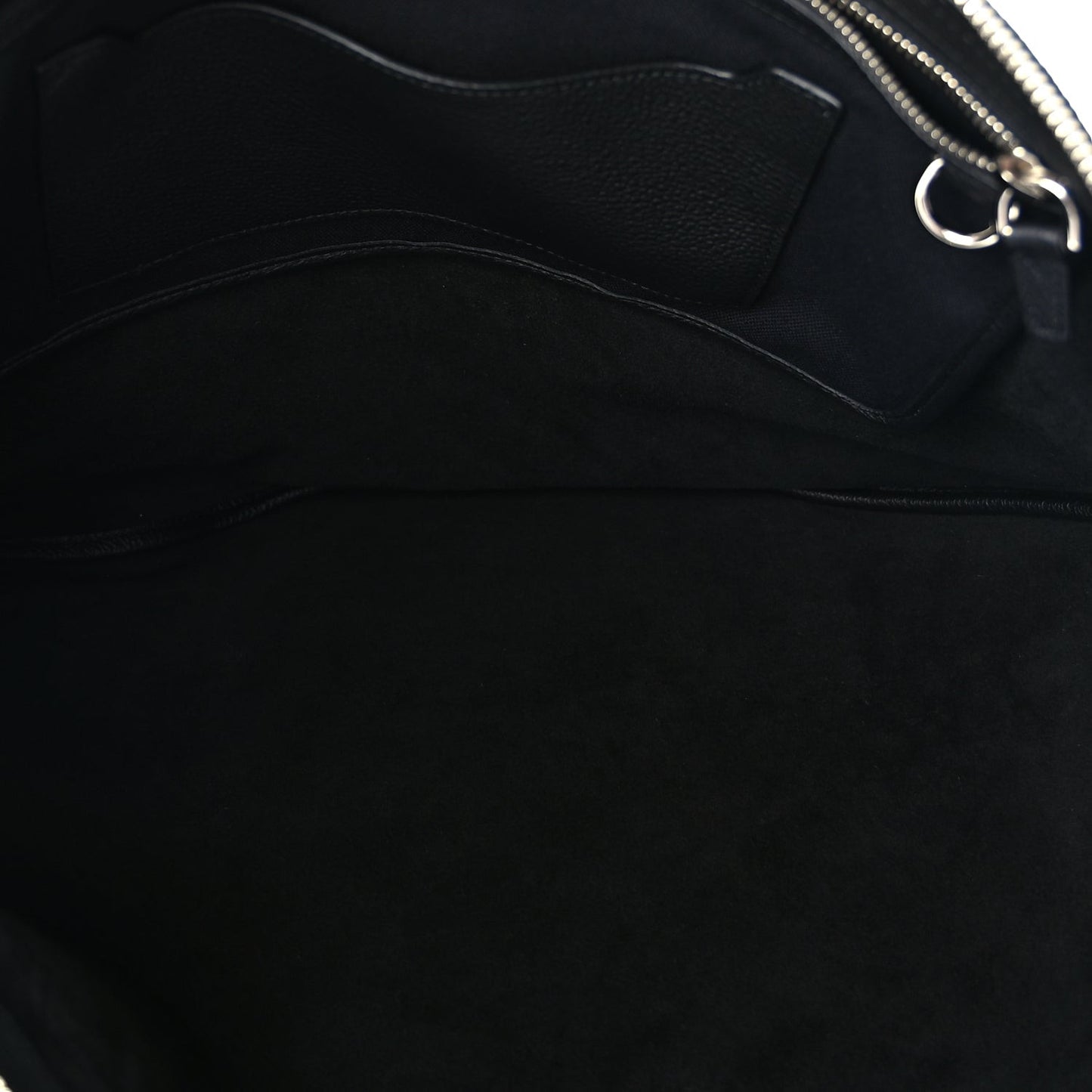 Grained Calfskin Large B Shoulder Bag Black
