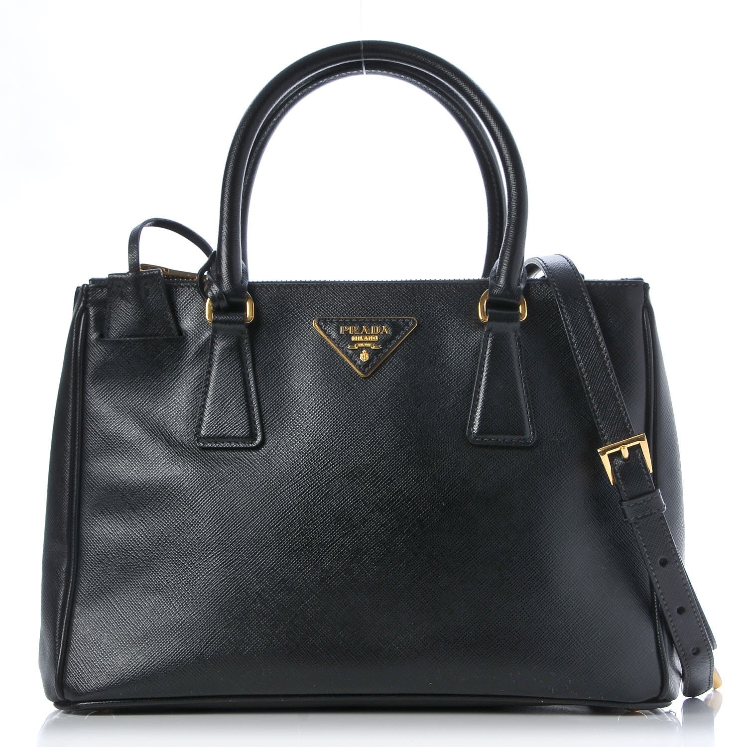 Prada Saffiano Small Galleria Double Zip Tote Black 1 of 11