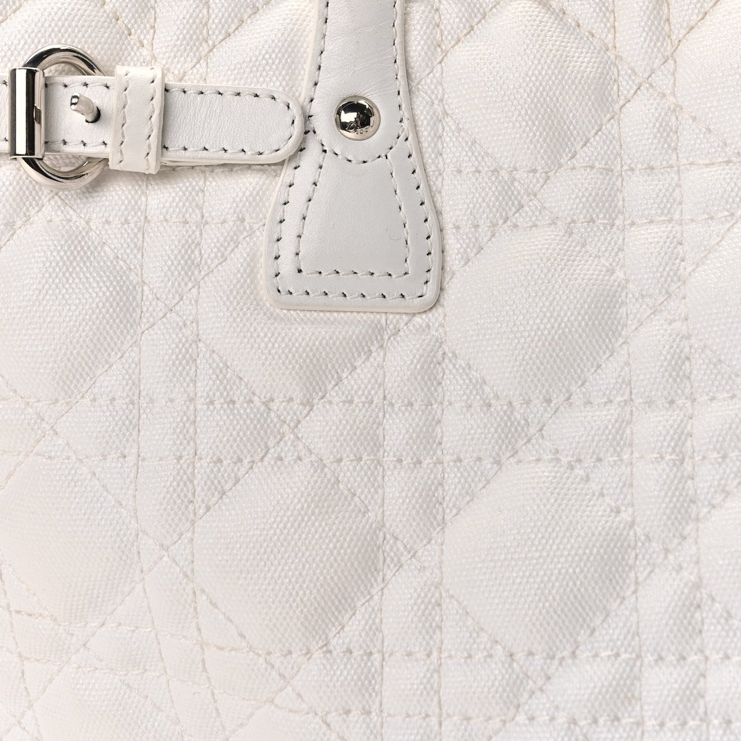 Coated Canvas Cannage Small Panarea Tote White