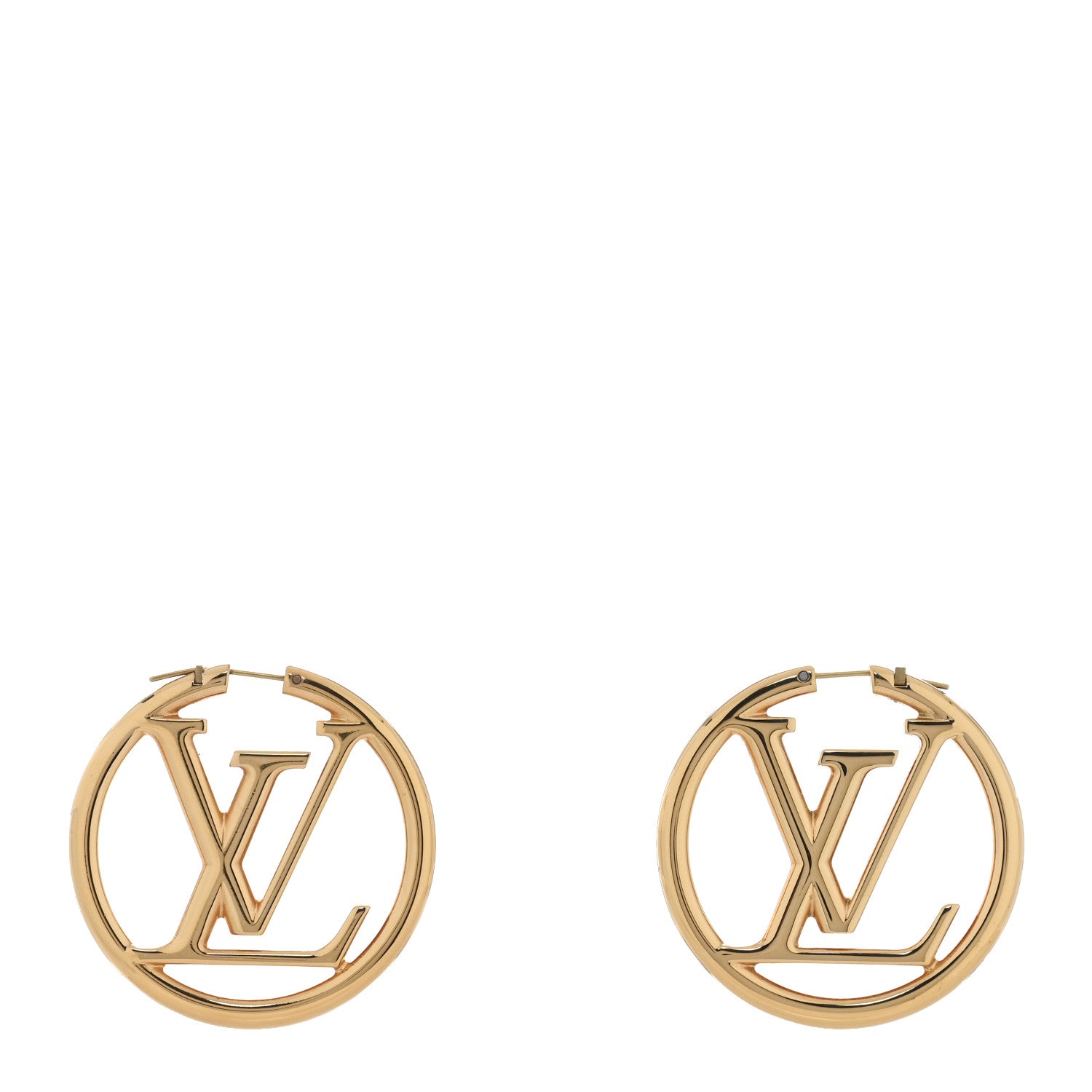 Louis Vuitton Metal Louise Hoop Earrings Gold 1 of 5