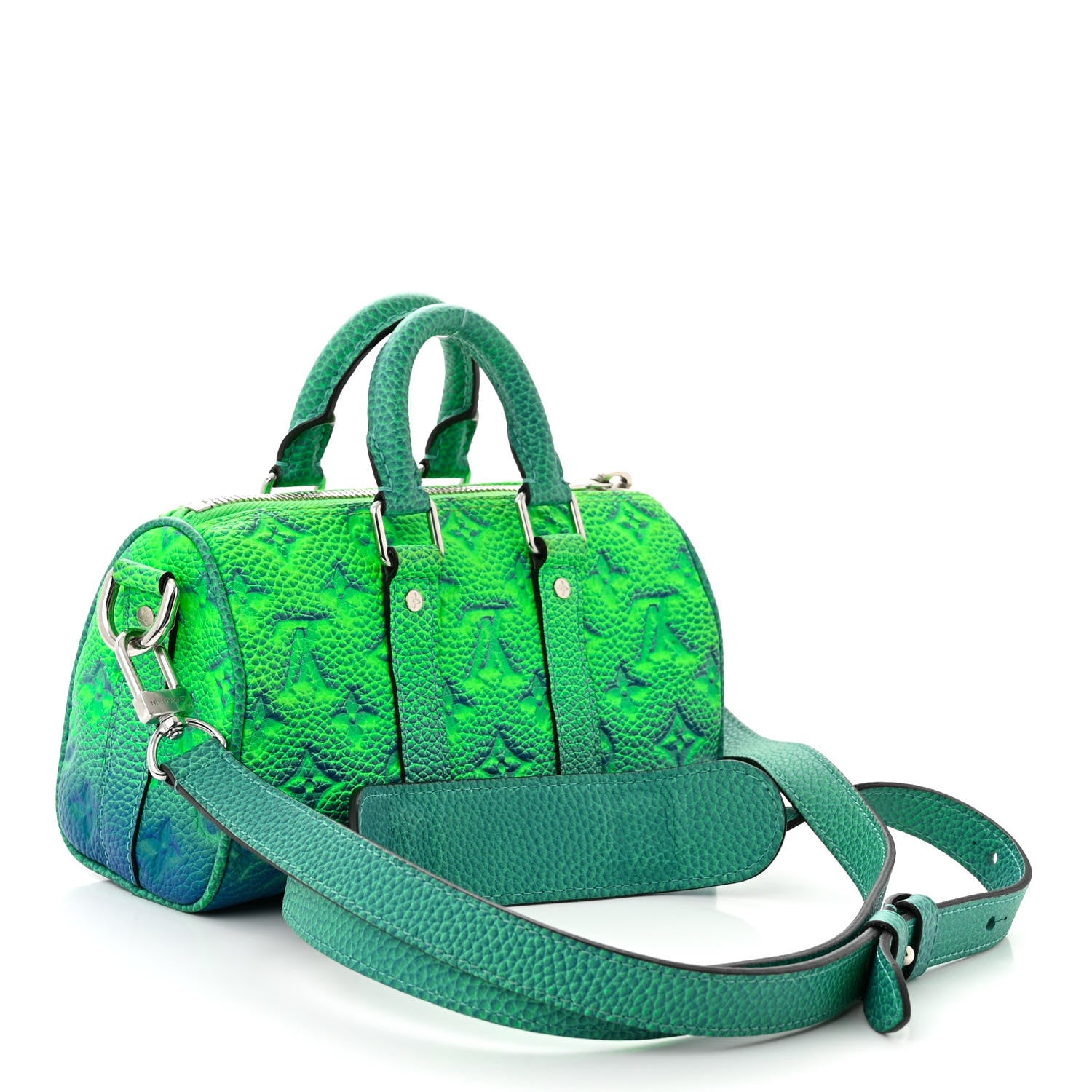Louis Vuitton Taurillon Illusion Keepall XS Bleu Vert 3 of 9