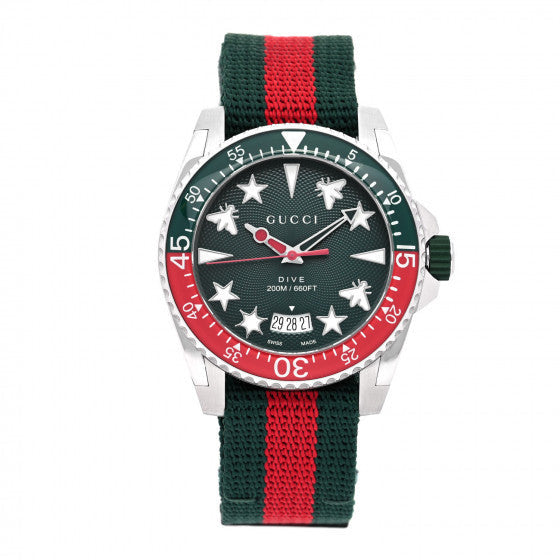 Stainless Steel Nylon 40mm Dive Quartz Watch Green
