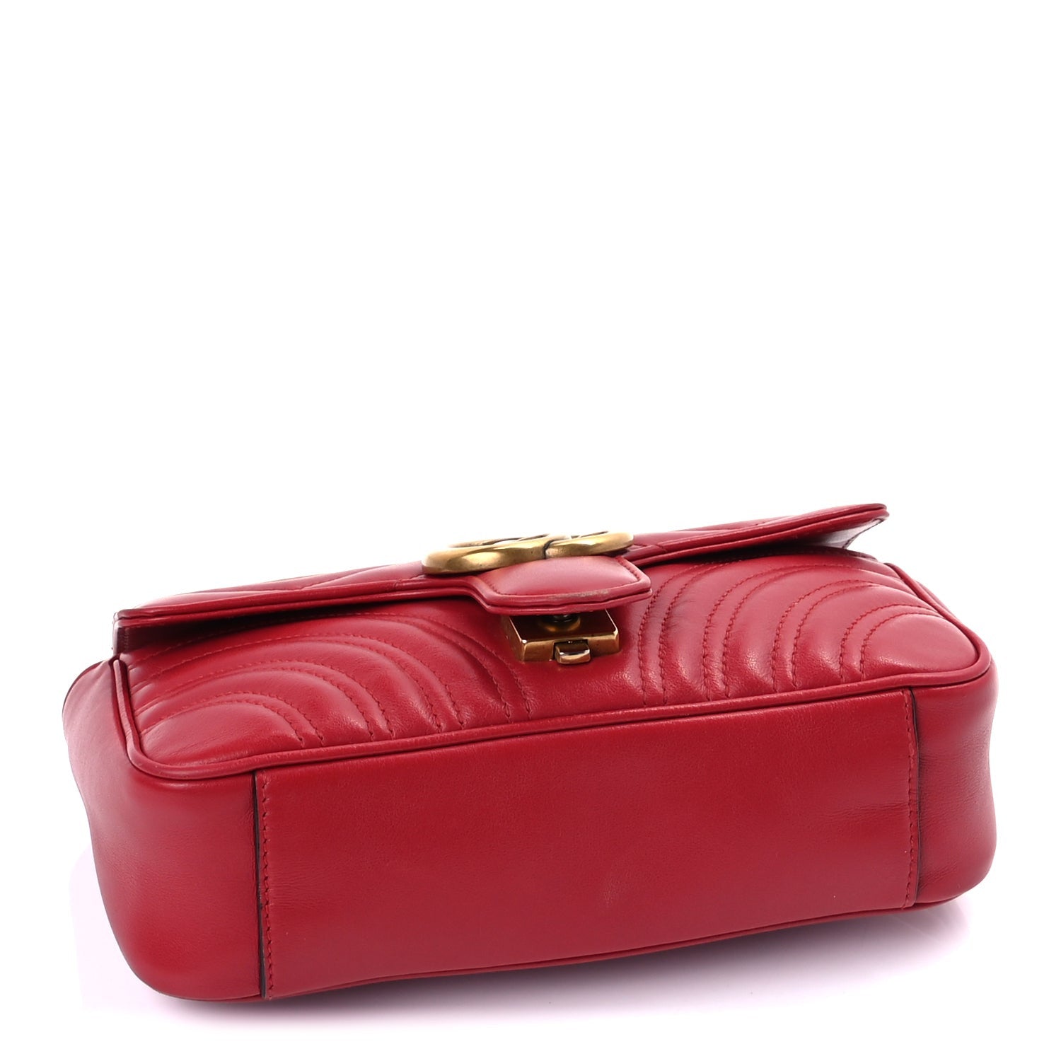Gucci Calfskin Matelasse Mini GG Marmont Shoulder Bag  Hibiscus Red 3 of 8
