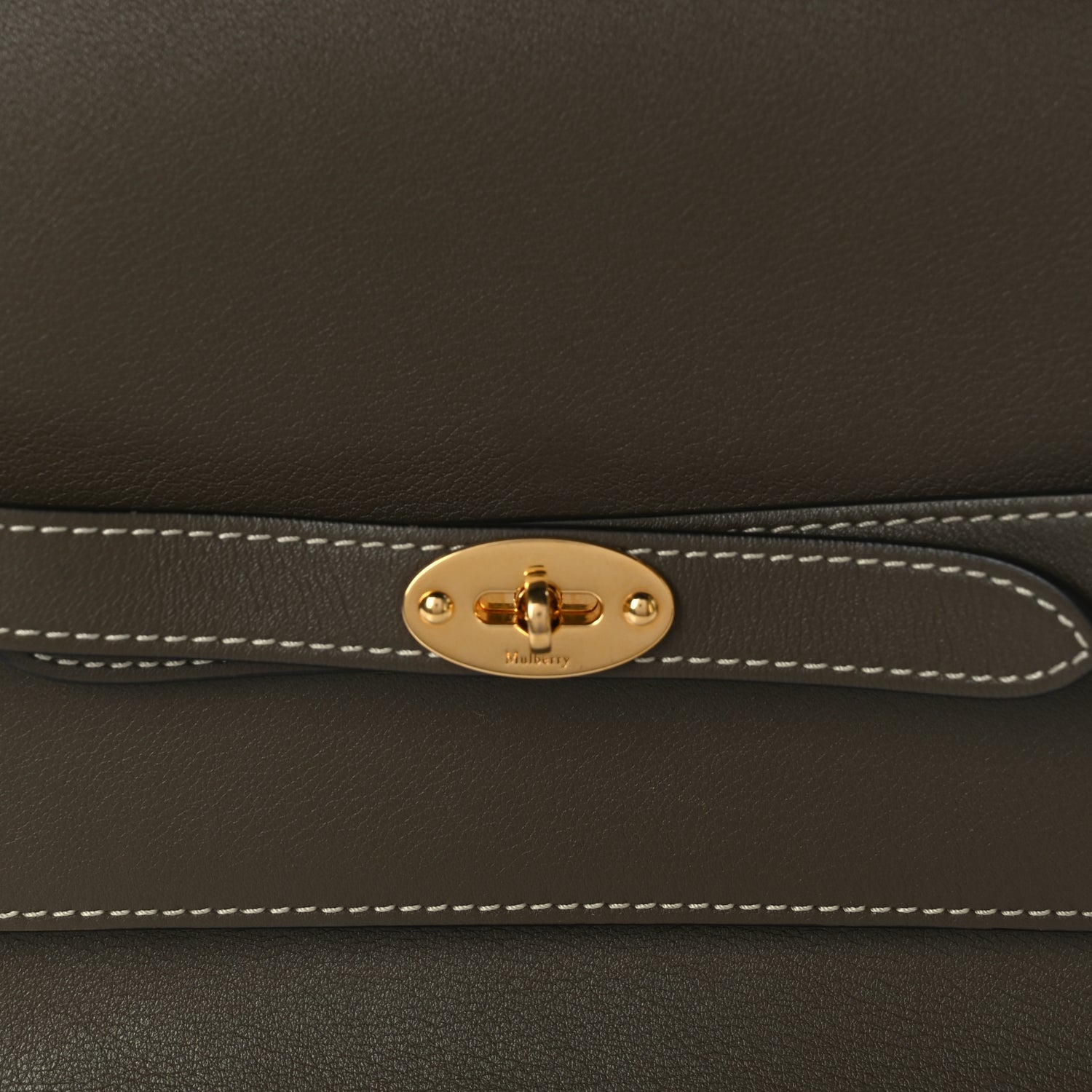 Mulberry Small Classic Grain Calfskin Belted Bayswater Satchel Khaki 6 of 8