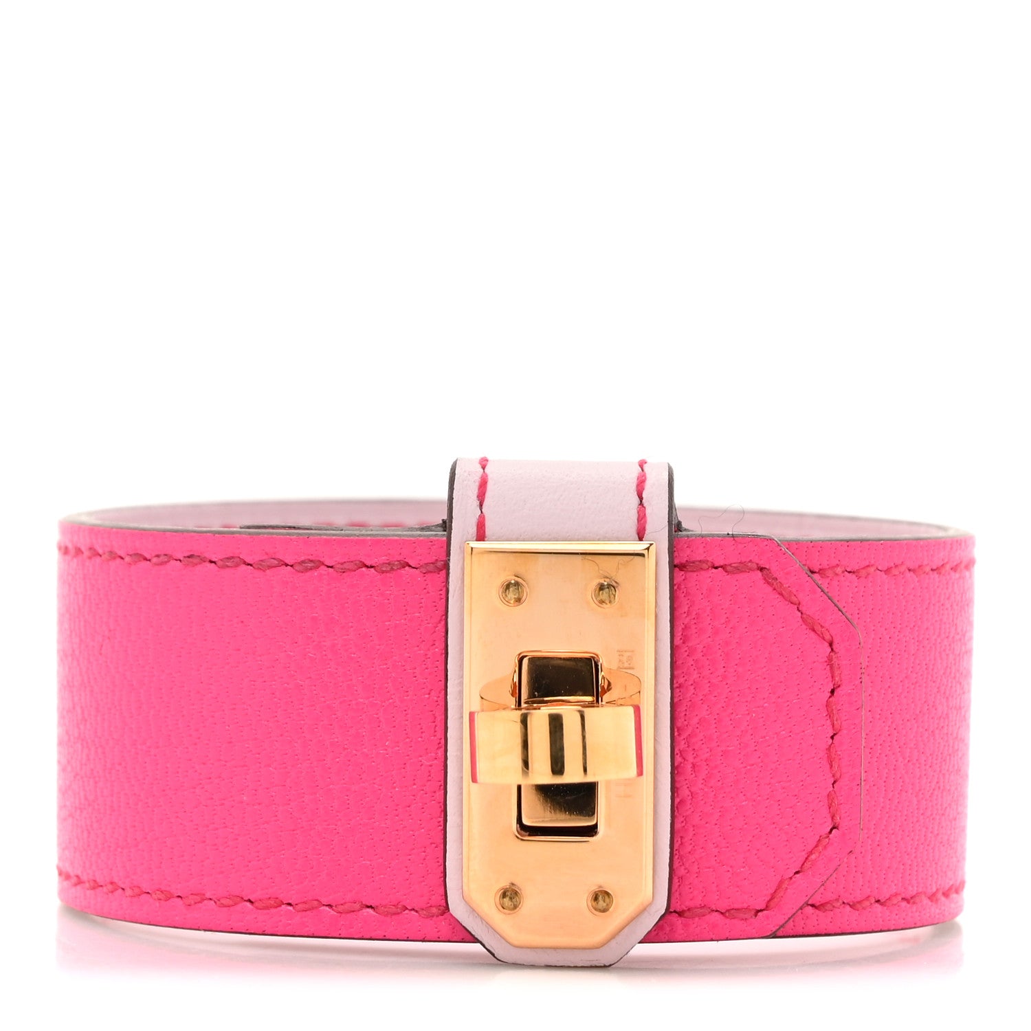 Hermes Chevre Mysore Small Kelly Twist Bracelet T2 Rose Pop 1 of 5
