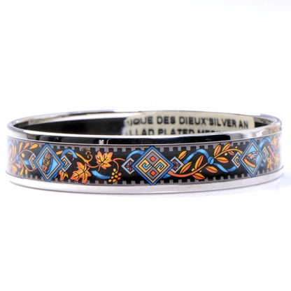 Hermes Enamel Printed Musique des Dieux Medium Bracelet 65 Bleu 3 of 6