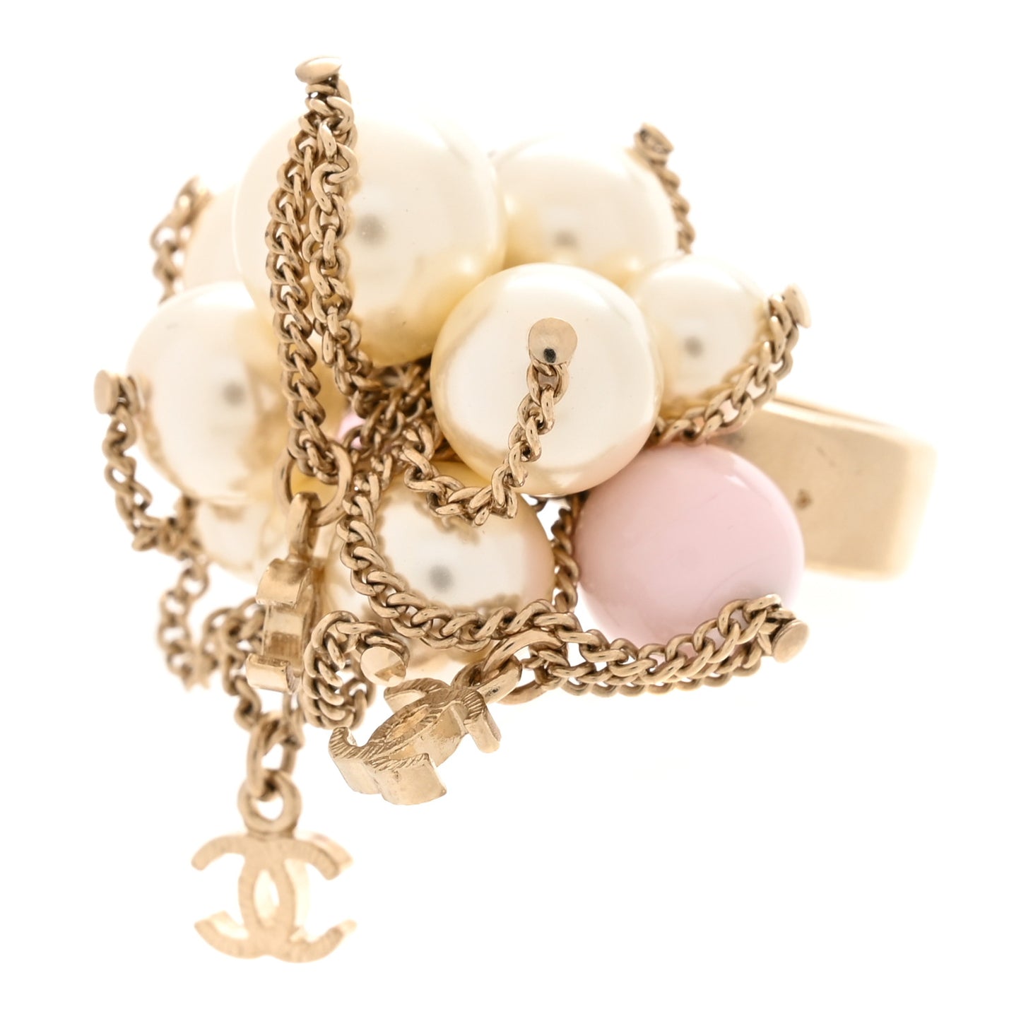 Pearl Chain CC Cluster Ring 53/6.25 Gold