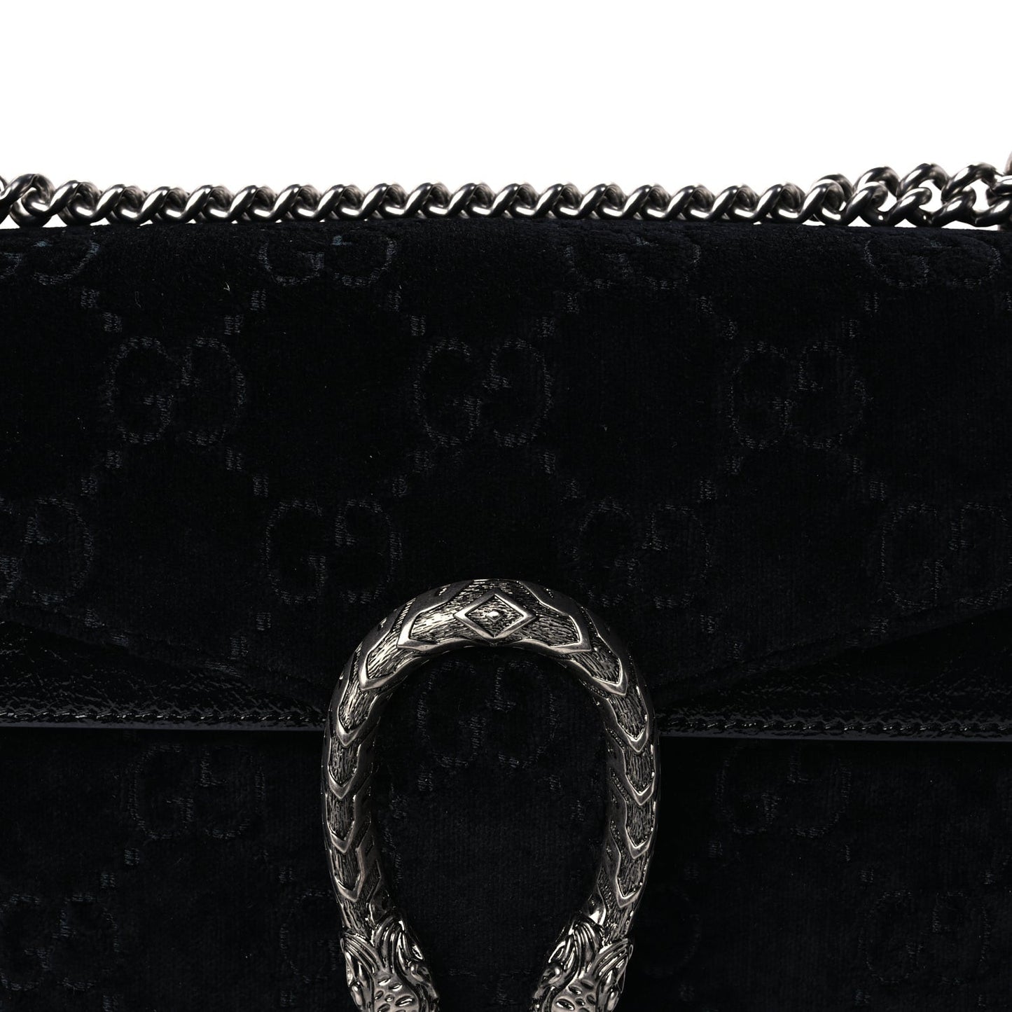 Velvet GG Monogram Small Dionysus Shoulder Bag Black