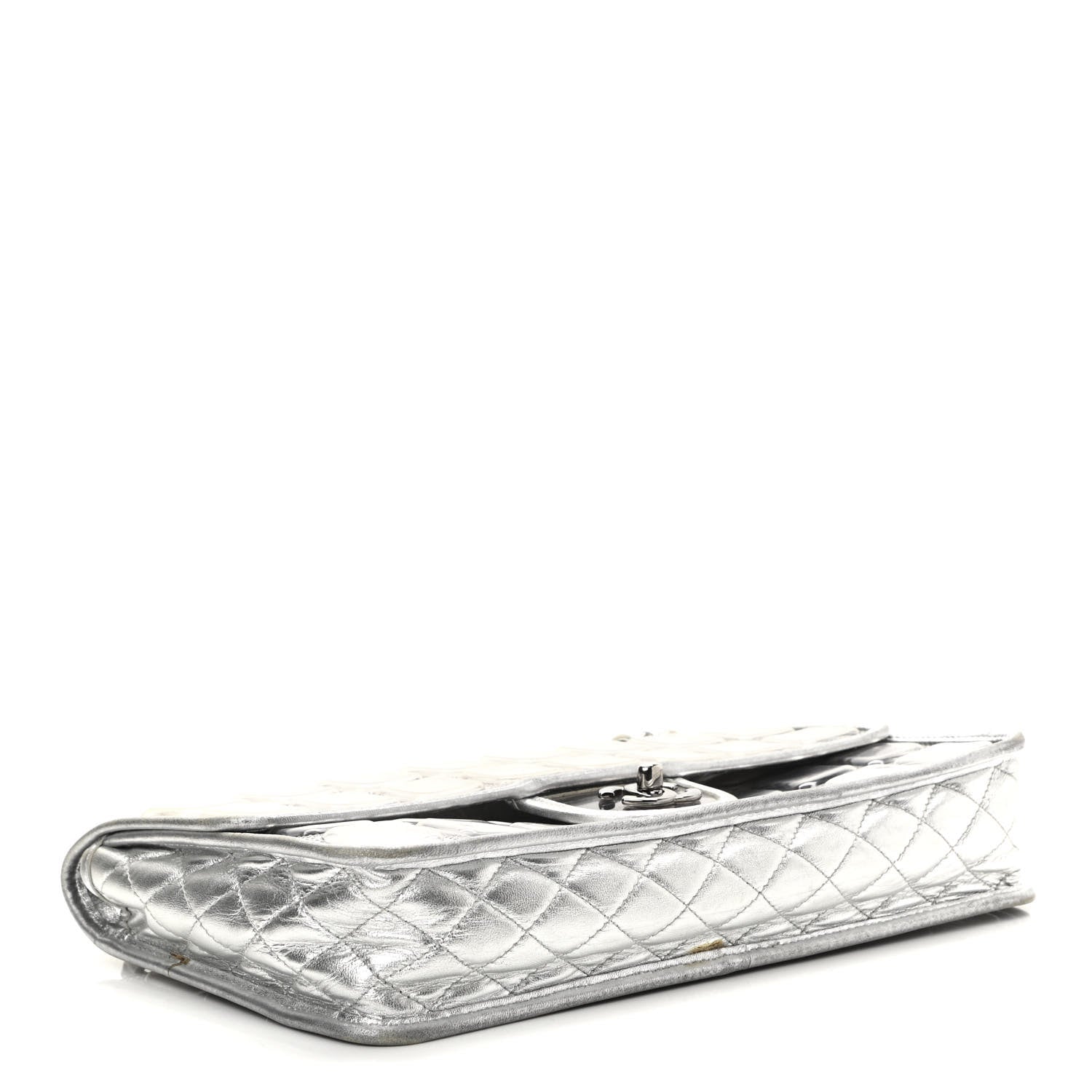 Chanel Vinyl Large Ice Cube Flap Silver 3 of 15